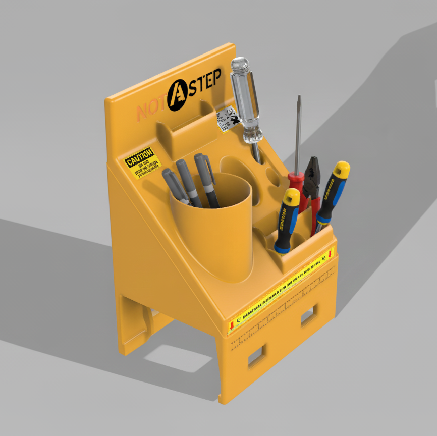 Not A Step device close-up showing tool compartments